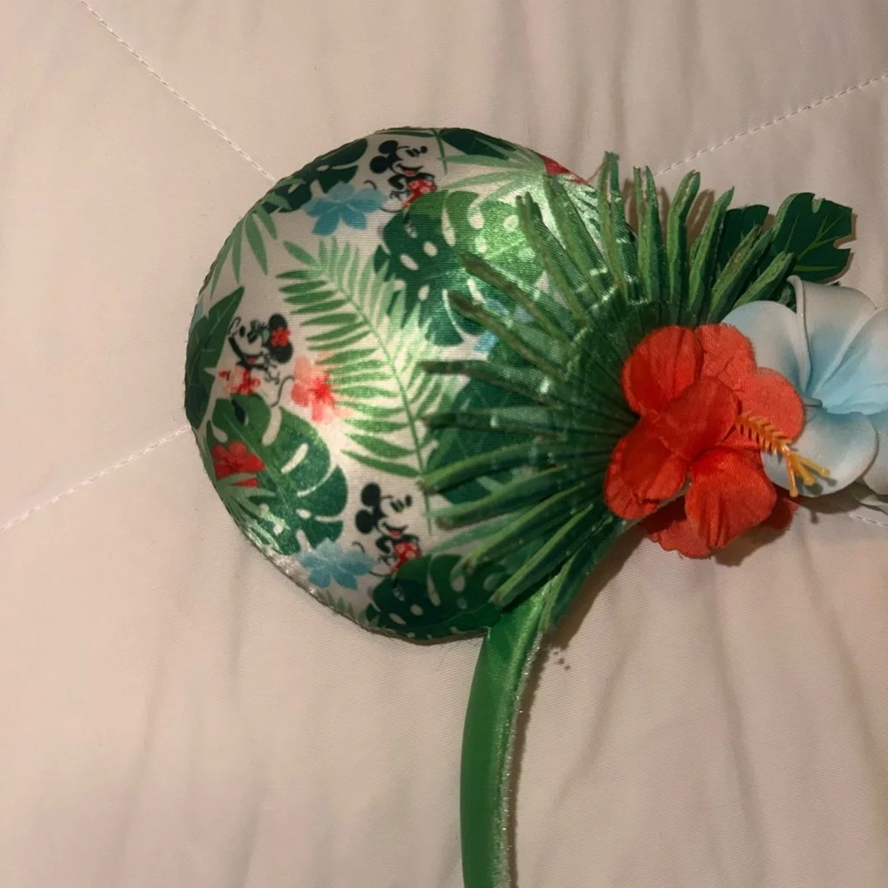 Disney Green Floral Mouse Ears Headband - Picture 5 of 5